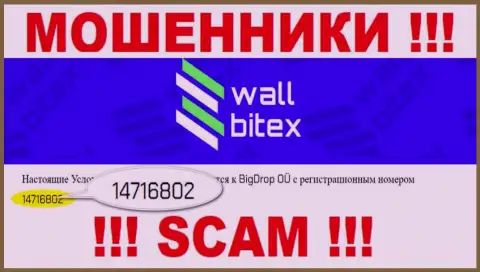 В глобальной internet сети орудуют мошенники Валл Битекс !!! Их регистрационный номер: 14716802