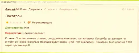 Андрей является создателем этой статьи с комментарием об forex брокере ВССолюшион, этот отзыв был перепечатан с web-сайта vseotzyvy ru