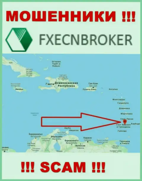 FXECNBroker - это ОБМАНЩИКИ, которые зарегистрированы на территории - Saint Vincent and the Grenadines
