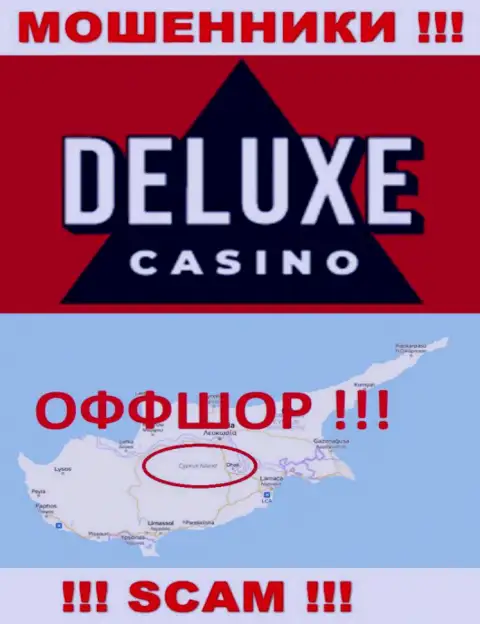 ДелюксКазино - это противозаконно действующая компания, пустившая корни в оффшорной зоне на территории Кипр
