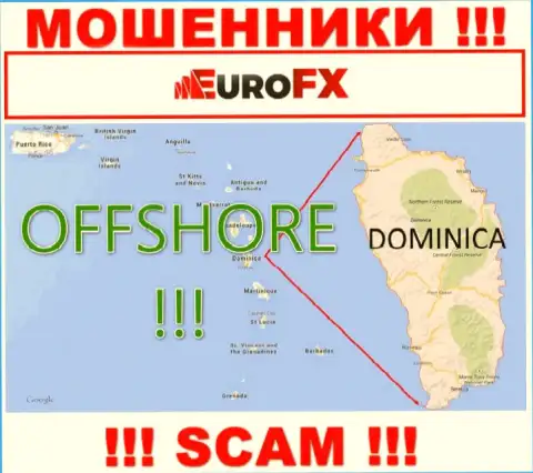 Доминика - оффшорное место регистрации мошенников Euro FX Trade, предложенное у них на сайте