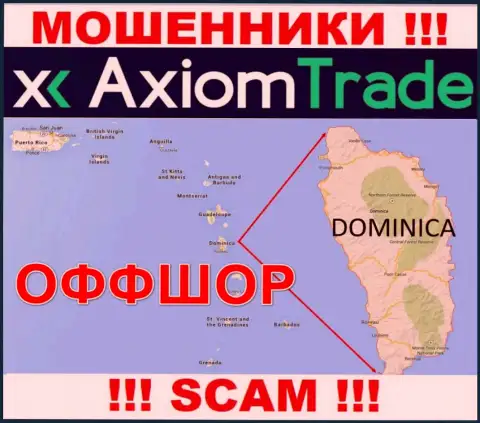 AxiomTrade намеренно прячутся в оффшоре на территории Dominica, жулики