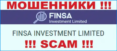 Finsa - юридическое лицо интернет-кидал организация Finsa Investment Limited