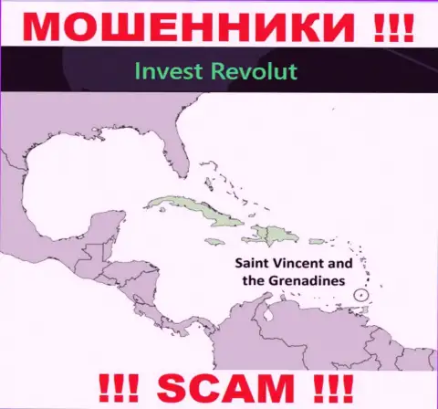 ИнвестРеволют имеют регистрацию на территории - Kingstown, St Vincent and the Grenadines, избегайте сотрудничества с ними