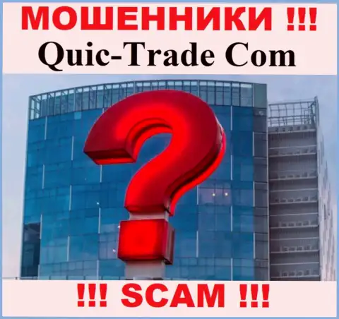 Адрес регистрации организации Quic-Trade Com у них на официальном веб-сайте скрыт, не сотрудничайте с ними