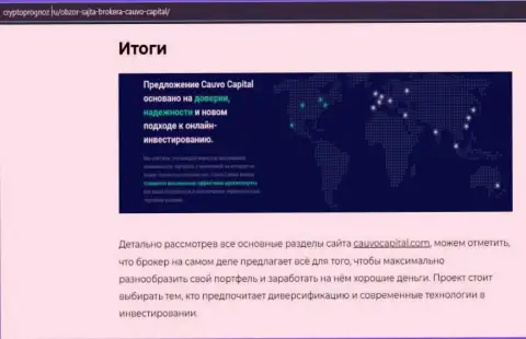 Сведения о ФОРЕКС-компании Кауво Капитал на веб-ресурсе CryptoPrognoz Ru