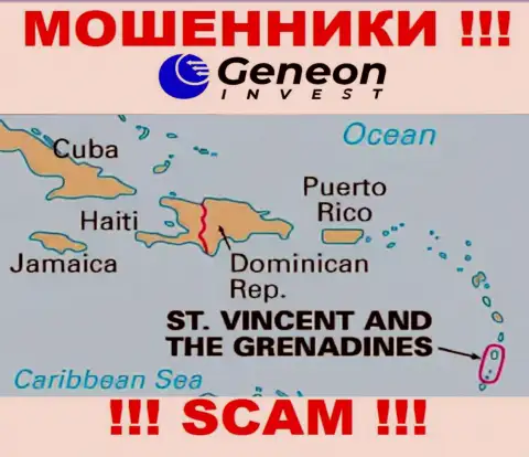 Генеон Инвест имеют регистрацию на территории - St. Vincent and the Grenadines, избегайте совместного сотрудничества с ними