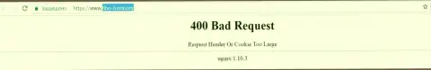 Официальный web-портал форекс дилера Фибо-форекс Орг некоторое количество дней недоступен и показывает - 400 Bad Request (неверный запрос)