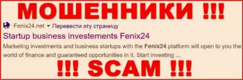 Fenix24 Net - это РАЗВОДИЛЫ !!! СКАМ !!!